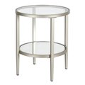 Hudson & Canal Henn &amp; Hart Hera Satin Nickel Round Side Table - 23.63 x 19.63 x 16.63 in. ST0510